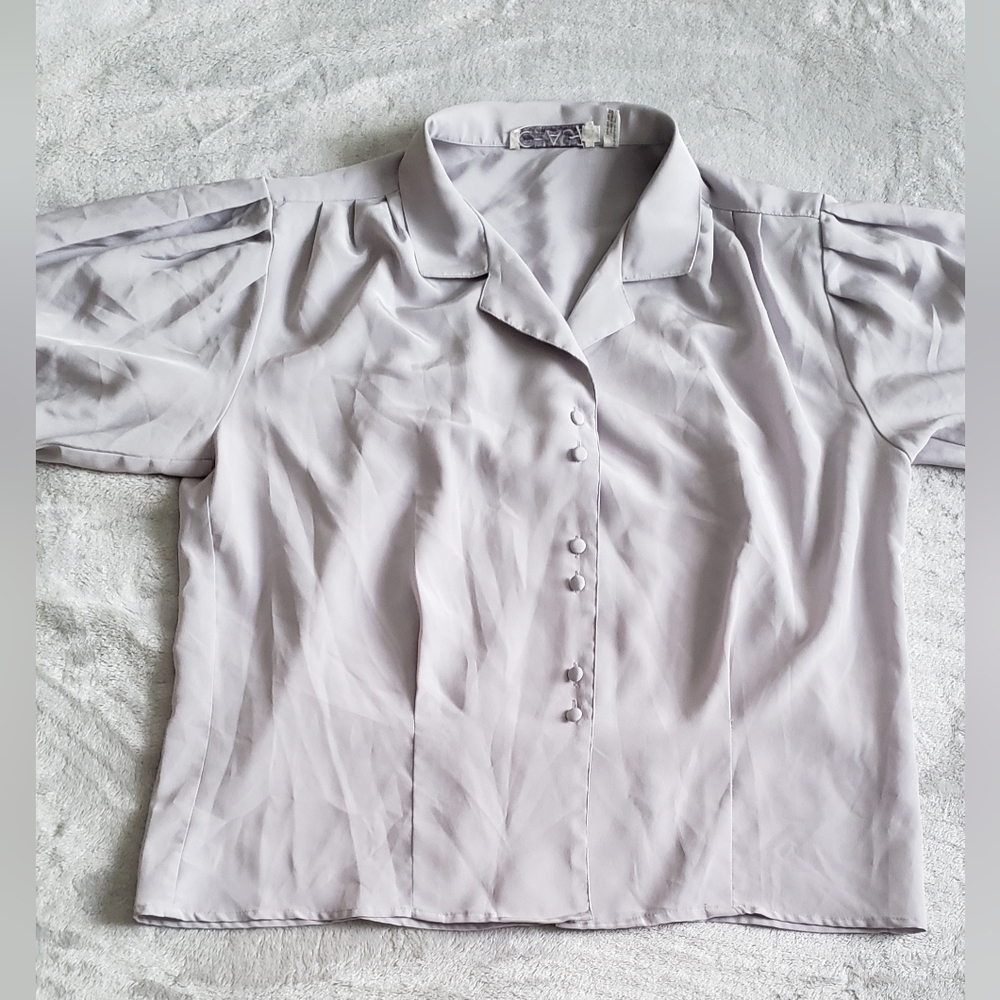 Vintage gray short sleeve blouse